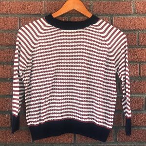 French Girl Olivaceous Red Striped Shirt